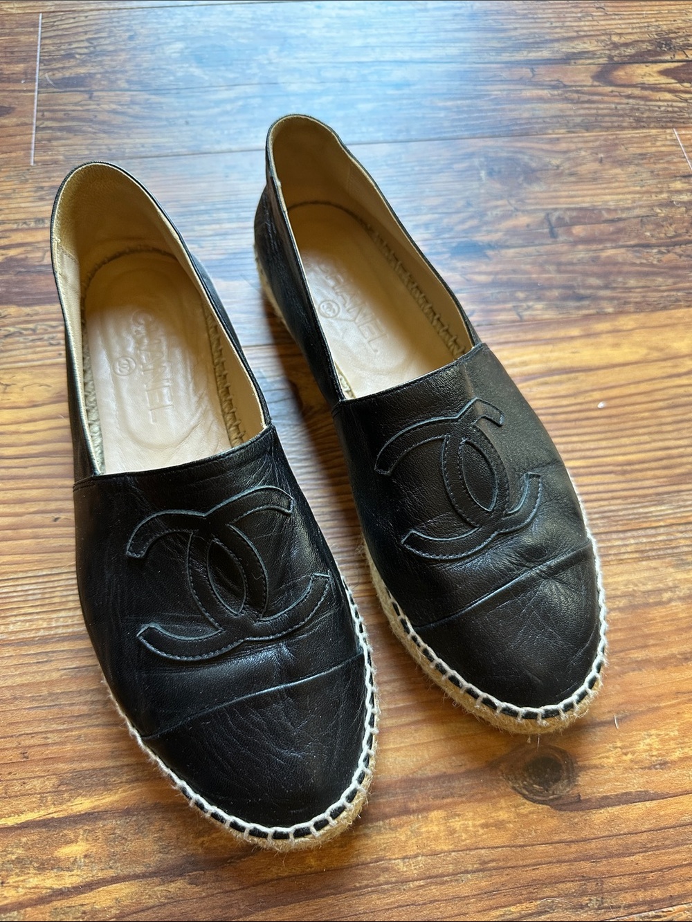 VGUC CHANEL Leather Espadrille